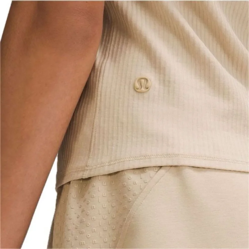 Lululemon Asymmetrical Ribbed Cotton Tank Top Trench, NWOT, Small